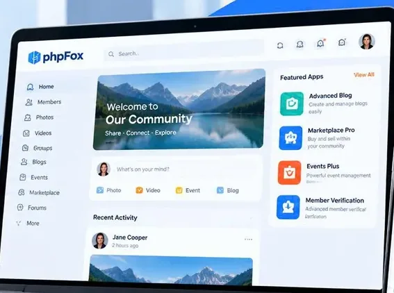 A phpFox v5 community site built by FoxForges